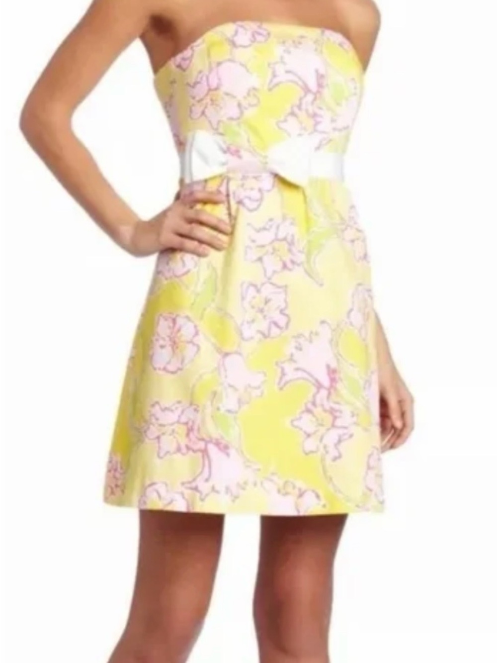 Lilly Pulitzer Strapless Amberly dress in Starfruit Day size 2.